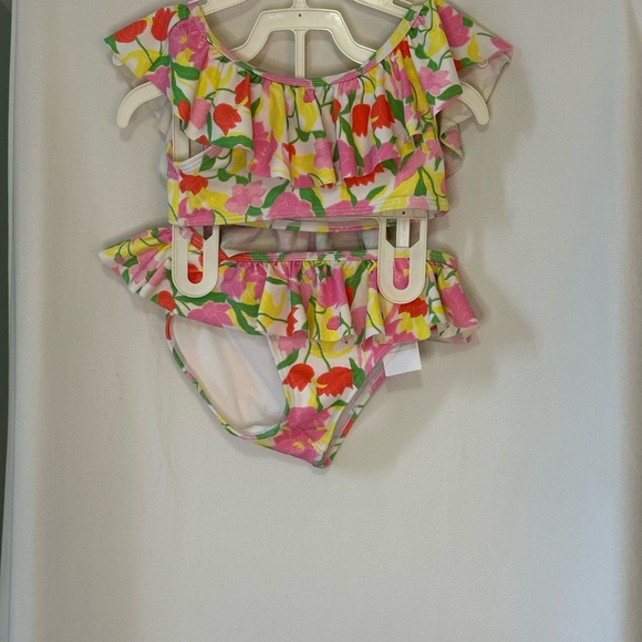 Janie & Jack Floral Ruffle Bikini Set size 3T - Picture 2 of 5